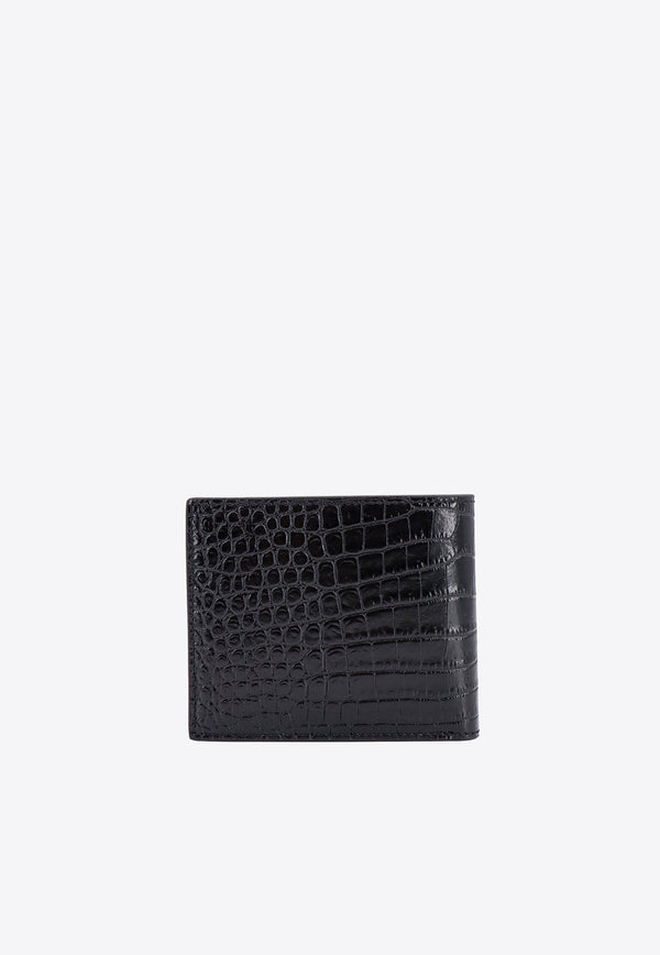 Tom Ford Croc-Embossed Leather Bi-Fold Wallet Black YT228LCL168G_1N001