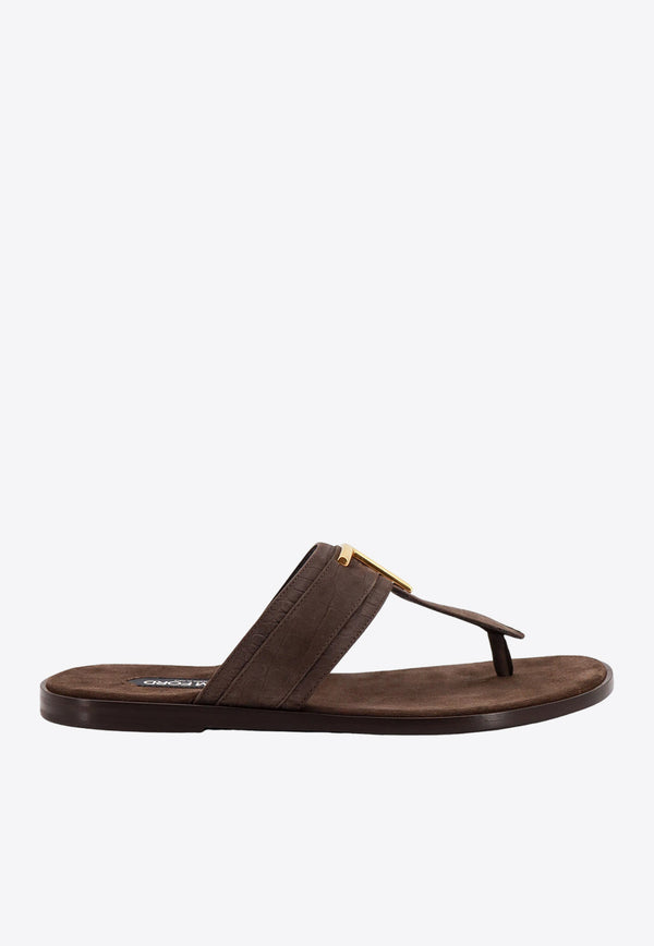 Tom Ford Brighton Suede Sandals Brown J1382LCL380X_1B038