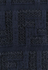 Fendi FF Jacquard Wool Sweater Blue FZX091AR82_F05J3
