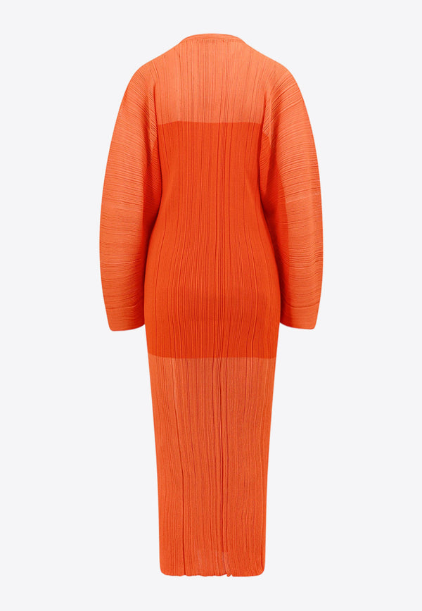 Stella McCartney Pleated Midi Dress Orange 6K06823S2465_7500