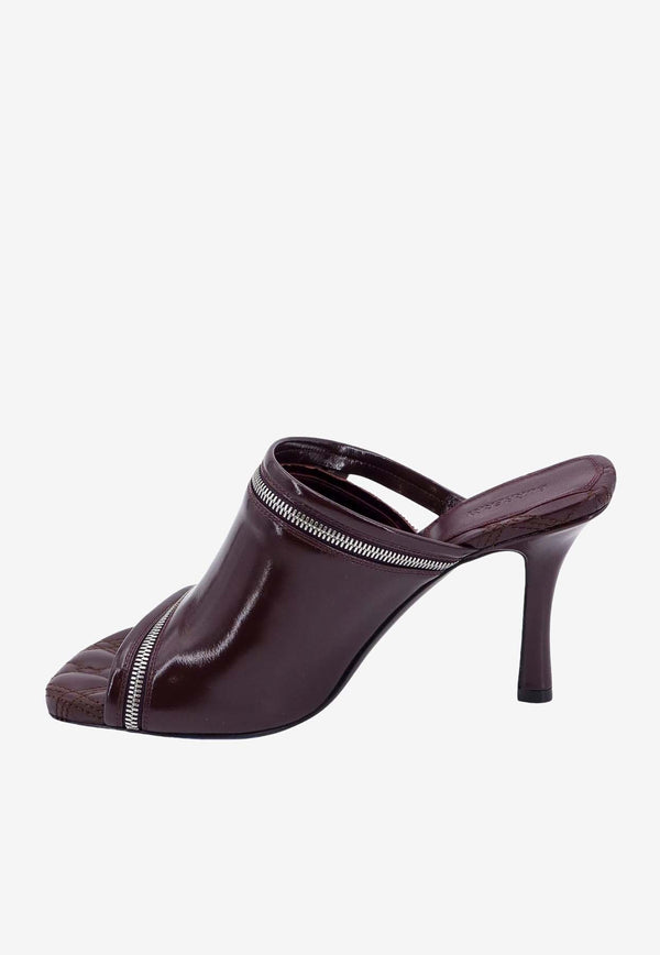 Burberry Peep 85 Glossy Leather Mules Bordeaux 8080254_B8749