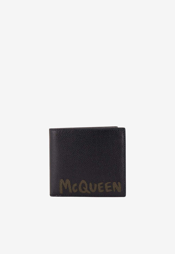 Alexander McQueen Bi-Fold Graffiti Logo Wallet Black 6021371AAQ5_1088
