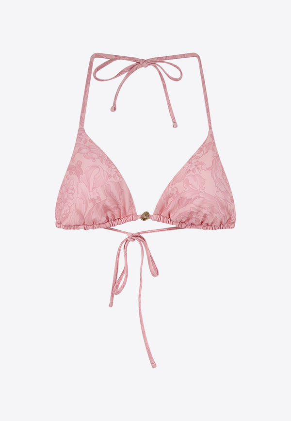 Versace Barocco Print Bikini Top Pink ABD05026A235870_5P950