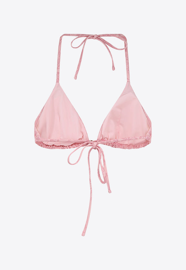 Versace Barocco Print Bikini Top Pink ABD05026A235870_5P950