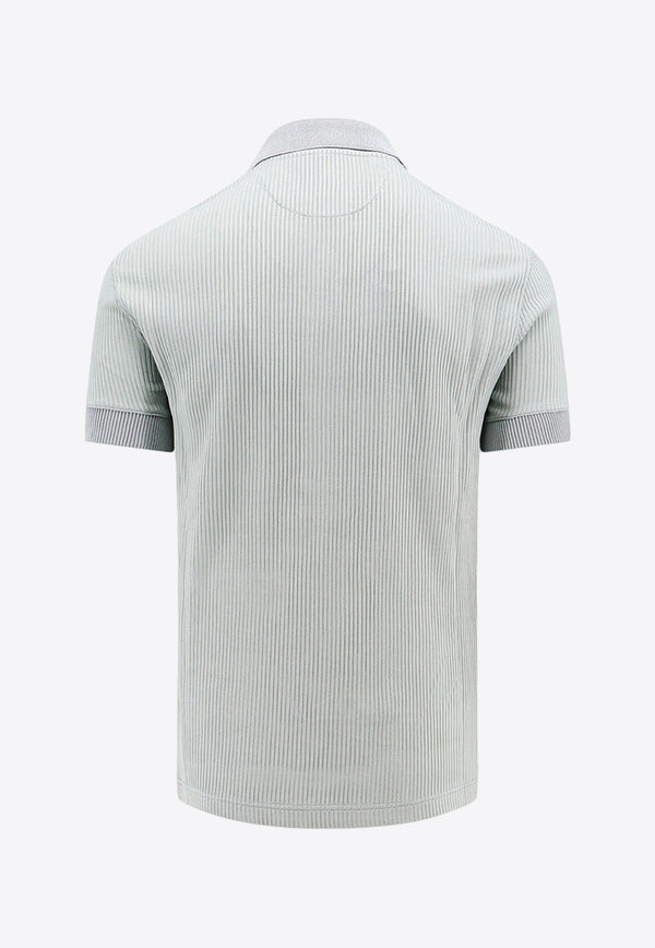 Tom Ford Logo Embroidered Ribbed Polo T-shirt Gray JPS008JMV010F23_IG150