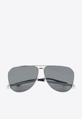 Saint Laurent Double-Bridge Aviator Sunglasses Gray 779848Y9902_8100