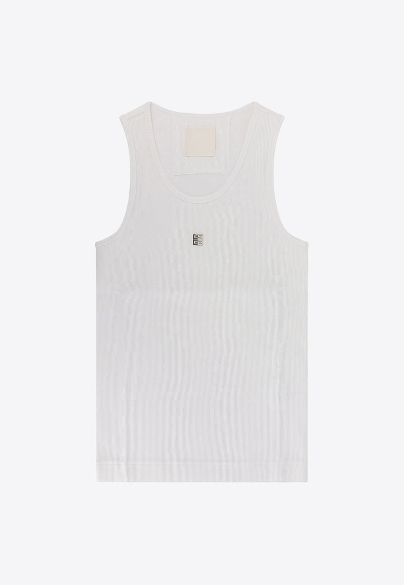 Givenchy 4G Plaque Ribbed Tank Top White BW70CH3YHY_100