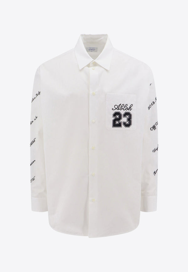 Off-White 23 Logo Embroidered Shirt White OMGE004S24FAB002_0110