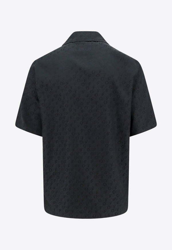 Off-White Textured Jacquard Shirt Black OMGG004C99FAB001_1000