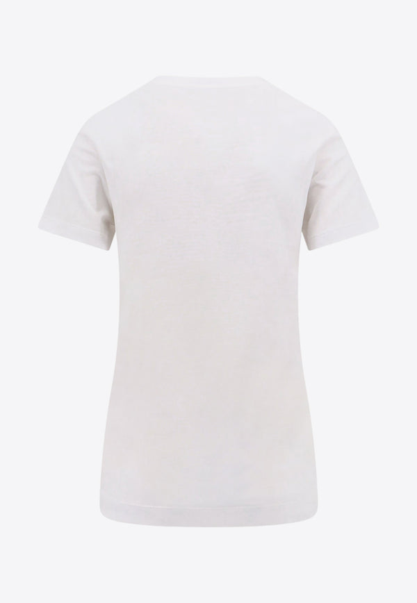 Dolce & Gabbana Logo Patch Crewneck T-shirt White F8M68ZGDB9O_W0800