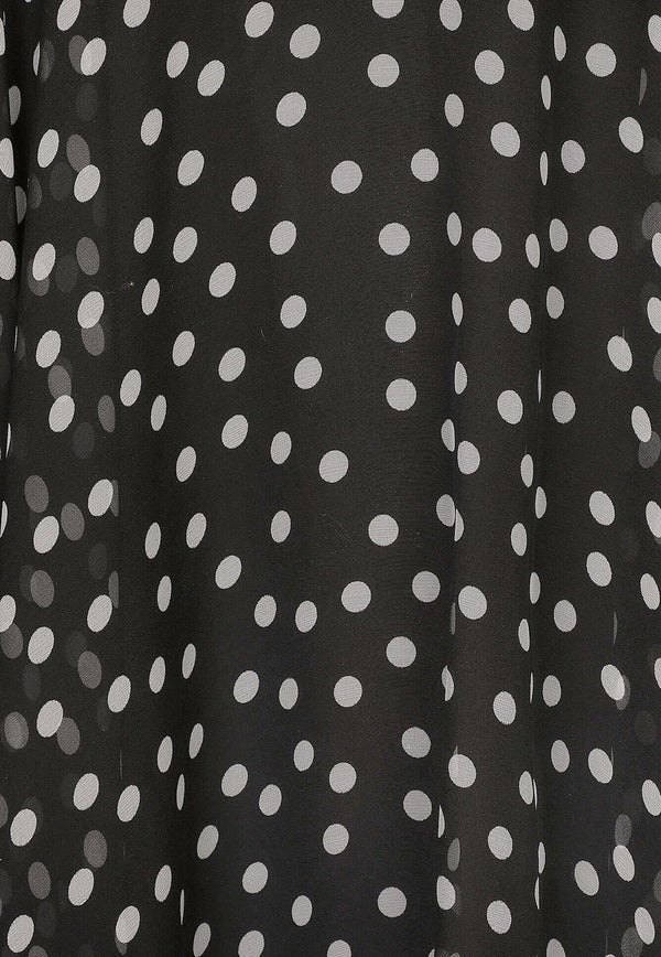 Dolce & Gabbana Polka Dot One-Shoulder Chiffon Dress Black F6JFLTIS1UI_HNBDW
