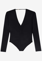 Saint Laurent V-neck Long-Sleeved Bodysuit 790090YAPK2_1000