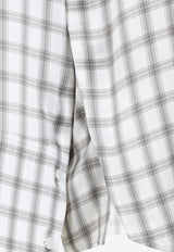 قميص من الحرير بنقشة مربعات