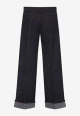 Cuffed Straight-Leg Jeans