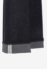 Cuffed Straight-Leg Jeans