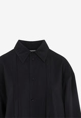 Long-Sleeved Tie-Neck Shirt