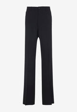 Wool-Blend Tailored Pants