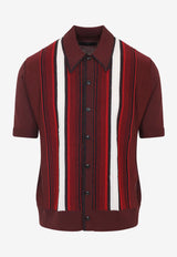 Embellished Striped Short-Sleeved Shirt