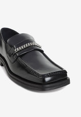 Square-Toe Leather Loafers