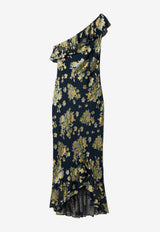 Rixo Leon One-Shoulder Floral Midi Dress Multicolor 010.05121.126.07383_BLUE MULTI
