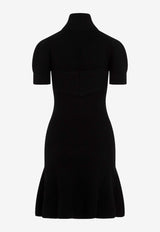 فستان محبوك بوشاح منسدل