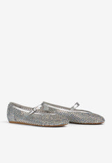 Le Silla Gilda Crystal-Embellished Ballet Flats 0189C020MTPPCAZ 985 Silver