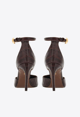 Salvatore Ferragamo Odette 95 Pumps in Croc-Embossed Leather 01H549 ODETTE 85 769283 COCOA BROWN Brown