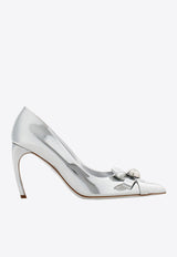 Salvatore Ferragamo Brilda 85 Pumps in Patent Leather 01H645 BRILDA 85 769305 ARGENTO Silver