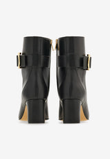Ferragamo Jamie 55 Leather Ankle Boots 01J229 JAMIE 55 779836 NERO