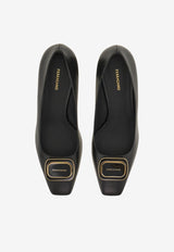 Ferragamo Vella 60 Vara Plate Leather Pumps 01J465 VELLA 779503 NERO