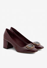 Ferragamo Vella 60 Vara Plate Leather Pumps 01J465 VELLA 780716 BORGOGNA