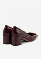 Ferragamo Vella 60 Vara Plate Leather Pumps 01J465 VELLA 780716 BORGOGNA