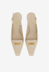 Ferragamo Dilli 55 Vara Buckle Slingback Pumps 01J471 DILLI 55 779551 MASCARPONE