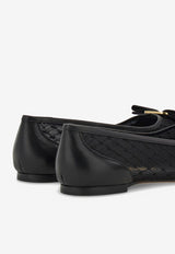 Ferragamo Varina Mesh Ballet Flats 01J563 VARINA MESH 779578 NERO