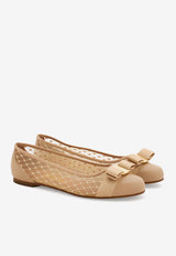 Ferragamo Varina Mesh Ballet Flats 01J563 VARINA MESH 779580 NUDE