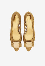 Ferragamo Zea Vara Plate Ballet Flats 01J646 ZEA W 779566 GOLD LUX