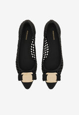 Ferragamo Zea Vara Plate Ballet Flats 01J648 ZEA WG 779680 NERO