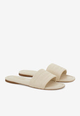 Ferragamo Hotel Logo Leather Slides 01J658 HOTEL 781264 NAPPA MASCARPONE