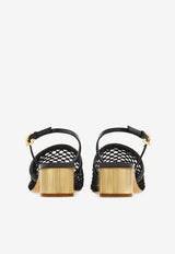 Ferragamo Kay 40 Slingback Net Sandals 01J672 KAY 40 781163 NERO