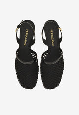 Ferragamo Kay 40 Slingback Net Sandals 01J672 KAY 40 781163 NERO