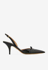 Ferragamo Gylla 70 Slingback Leather Pumps 01J694 GYLLA 70 781105 NERO