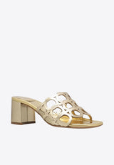 Ferragamo Erne 55 Leather Sandals 01J959 ERNE 55 782522 MVITLAMINATOMEKON Gold