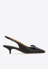 Ferragamo Felli 40 Soft Bow Slingback Pumps Black 01K027 FELLI 40 784994 BLACK