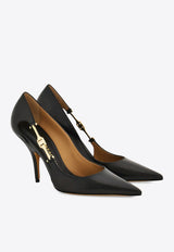 Ferragamo Tulip 95 F Buckle Leather Pumps Black 01K046 TULIP 95 784903 NERO