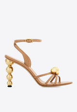 Ferragamo Karina 95 Spherical Heel Leather Sandals Beige 01K335 KARINA 95 784908 AMARETTI