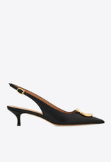 Ferragamo Sara 40 Maxi Gancini Slingback Pumps Black 01K497 SARA 40 784806 NERO