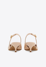 Ferragamo Sara 40 Maxi Gancini Slingback Pumps Pink 01K497 SARA 40 784833 BALLET