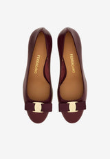 Ferragamo Vara 55 Calf Leather Pumps Plum 01L116 VARA 55 791508 PLUM