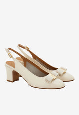 Ferragamo Vetty 55 Patent Leather Slingback Pumps Cream 01L130 VETTY 55 790740 MASCARPONE