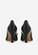Ferragamo Carla 70 Vara Bow Pumps in Patent Leather Black 01L218 CARLA 70 20 790800 NERO